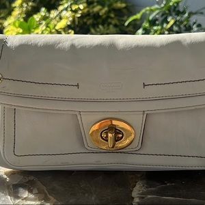 Coach Authentic -Leather white clutch/wristlet bag